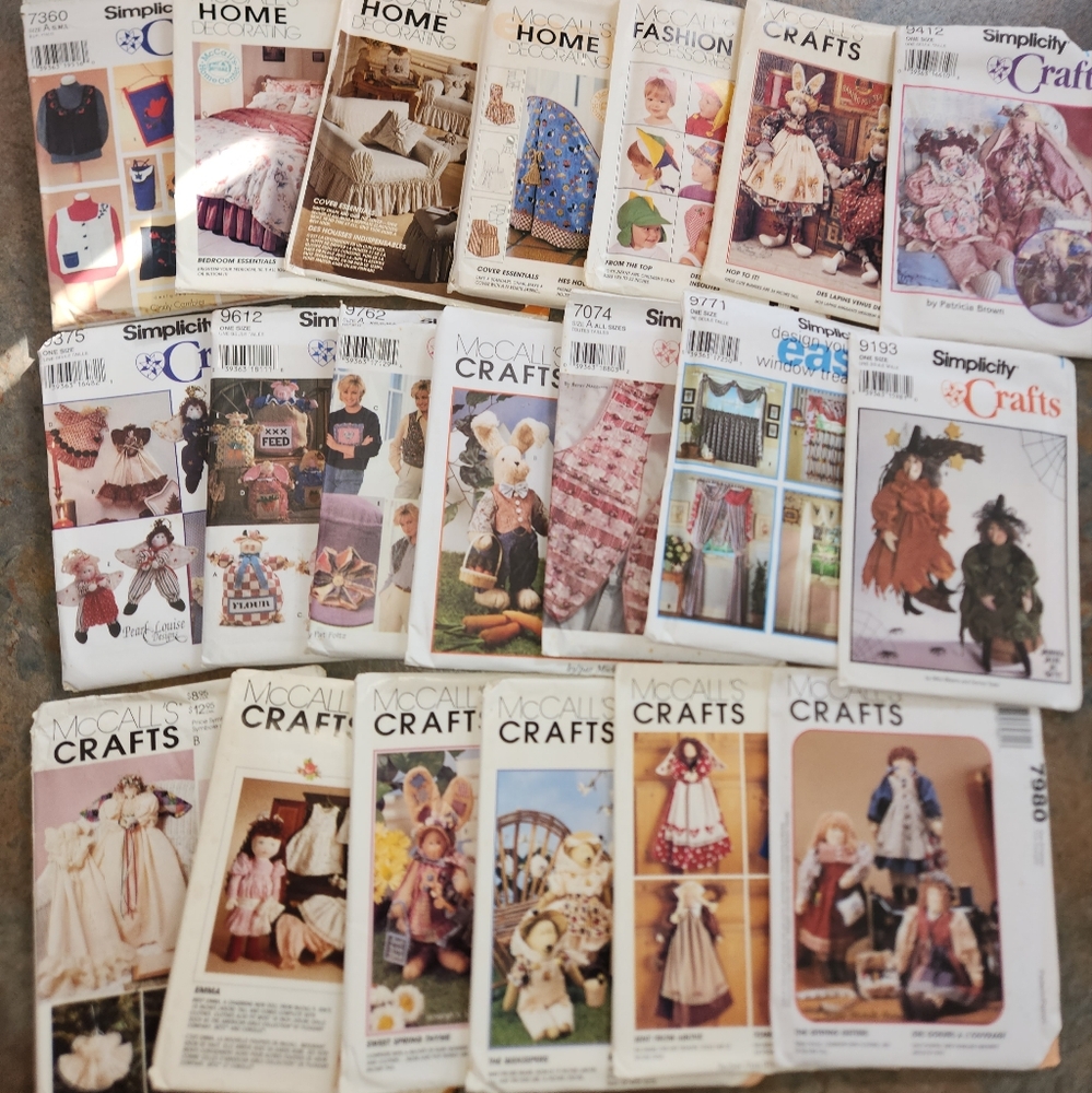 Bundle Lot of 20 Vintage Craft Patterns